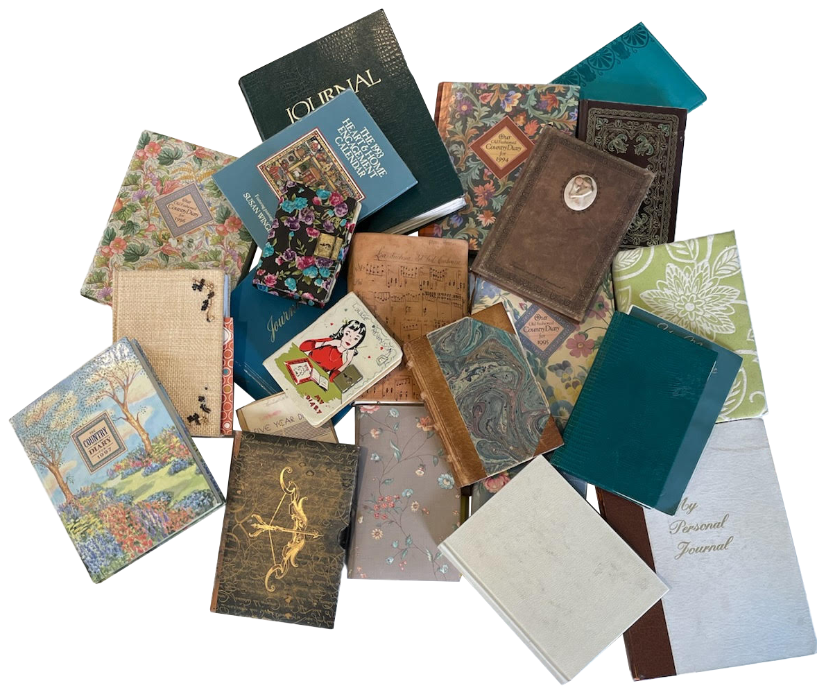 pile of Louise's journals